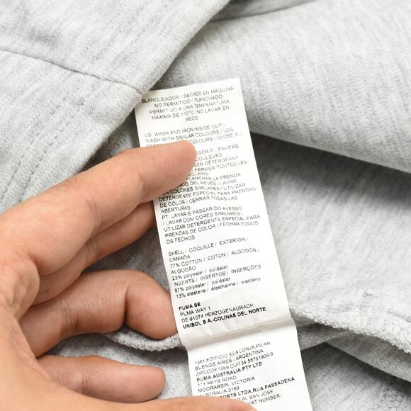 Puma Women's Full Zip Sweat Lounge Jacket Hooded Solid Cotton Gray Size M Active - Picture 8 of 8